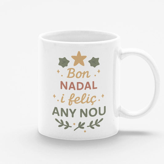 Taza blanca Bon Nadal i Feliç Any Nou