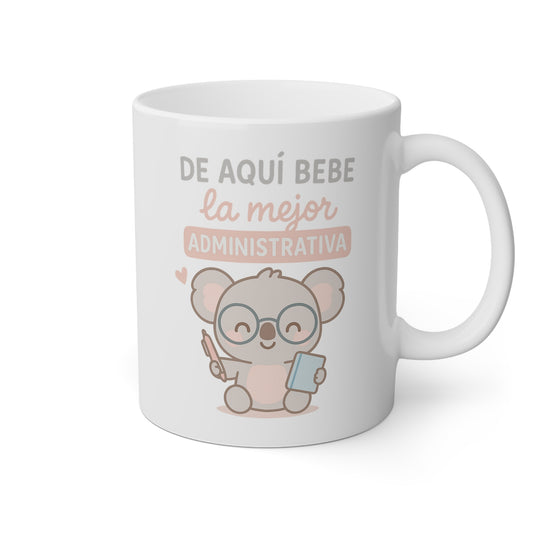 Taza blanca para la mejor administrativa