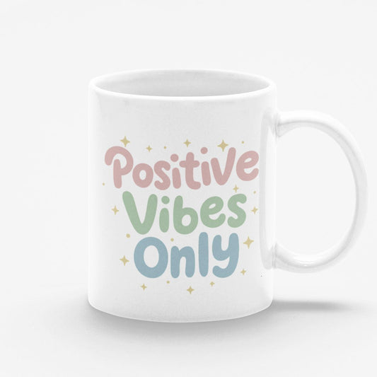Taza blanca Positive Vibes Only