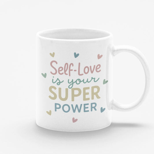 Taza blanca Self-Love is your Super Power