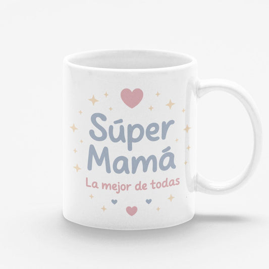 Taza blanca Súper Mamá