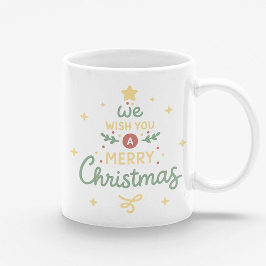 Taza blanca We Wish You a Merry Christmas