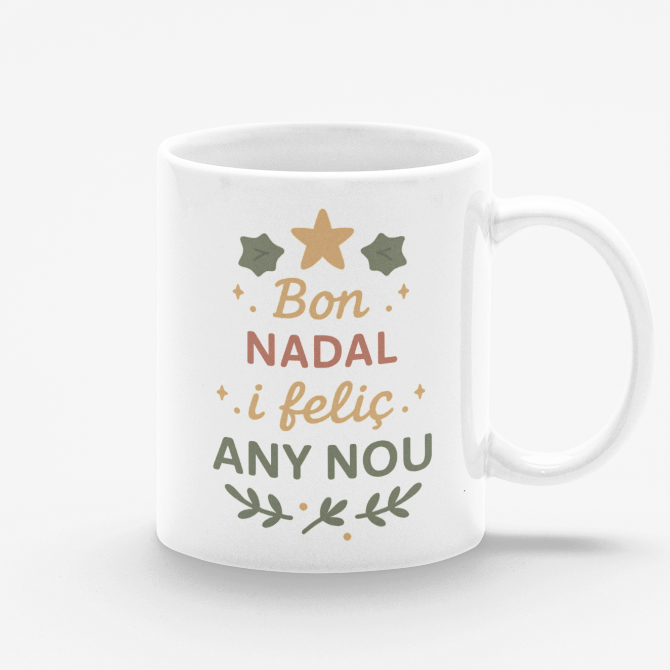Taza blanca Bon Nadal i Feliç Any Nou
