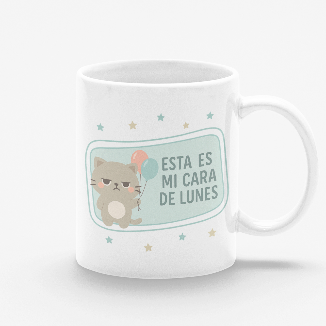 Taza blanca Esta es mi Cara de Lunes