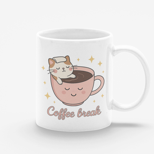 Taza blanca Coffee Break