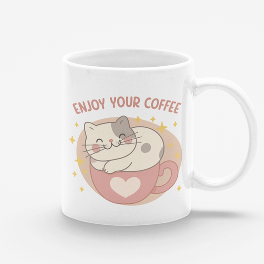 Taza blanca Enjoy Your Coffee