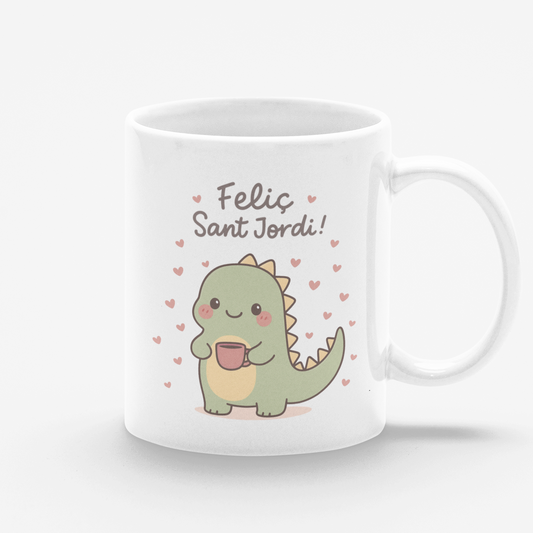 Taza blanca Feliç Sant Jordi