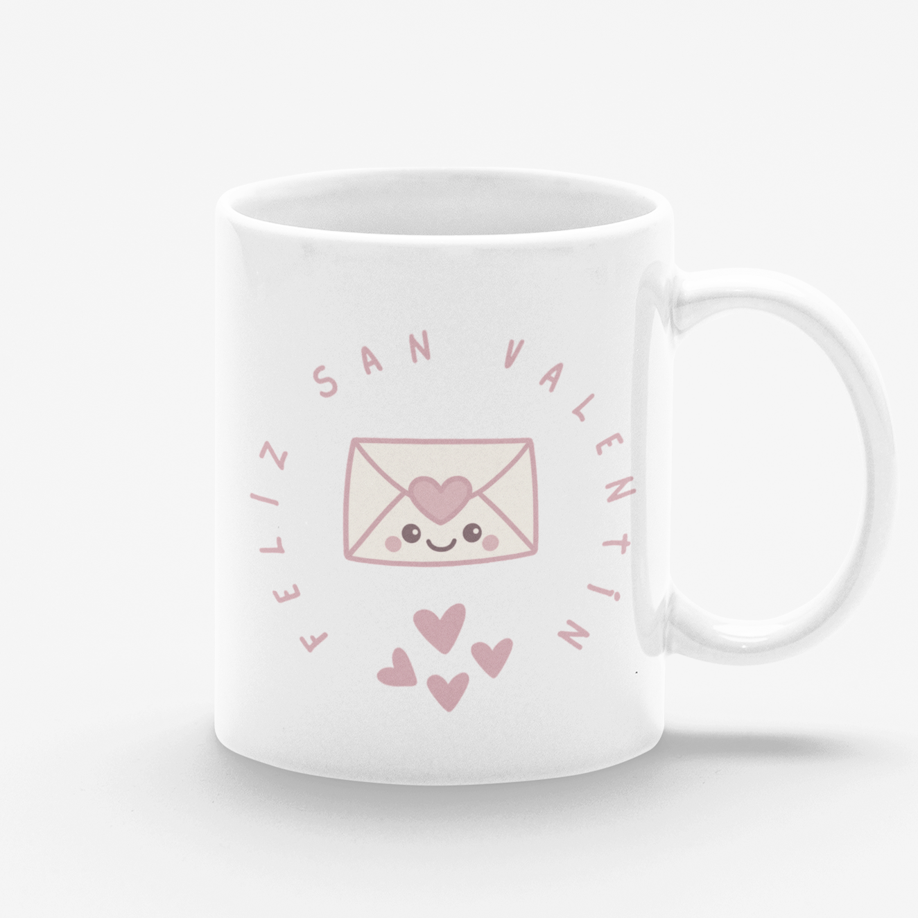 Taza blanca Feliz San Valentín