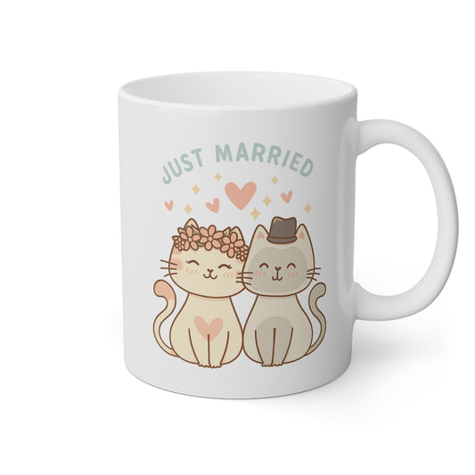 Taza blanca Gatitos Just Married