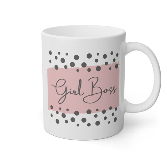 Taza blanca con la frase Girl Boss
