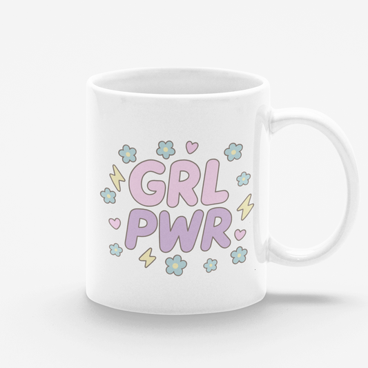 Taza blanca Girl Power