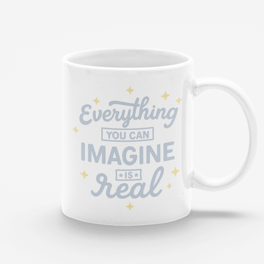 Taza blanca Everything you can imagine is real