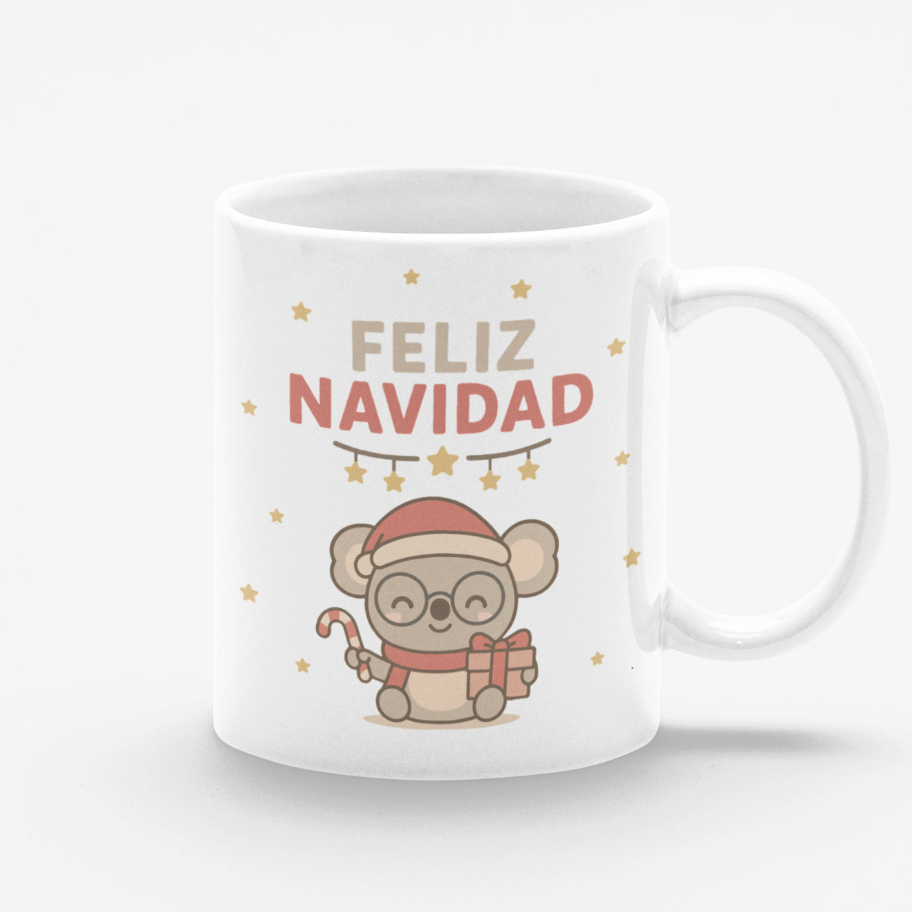 Taza blanca Koala Feliz Navidad