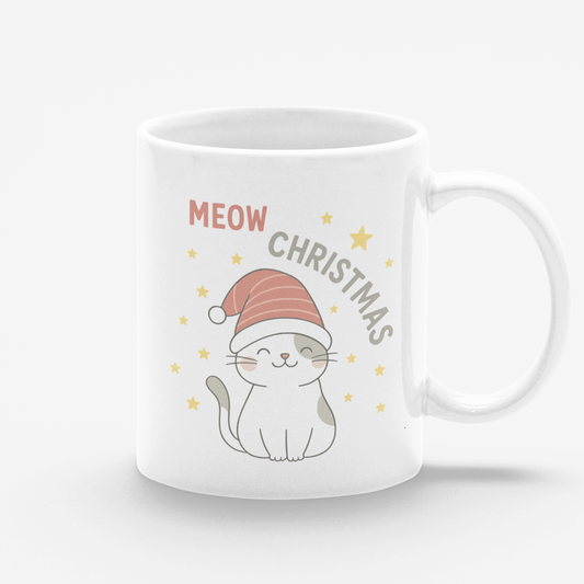 Taza blanca Meow Christmas