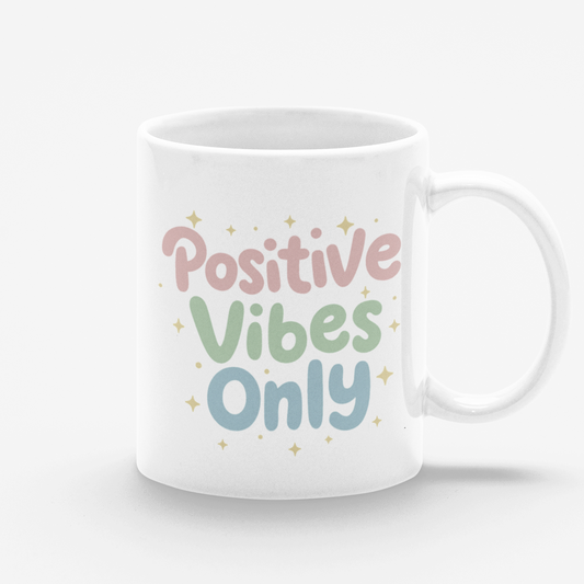 Taza blanca Positive Vibes Only