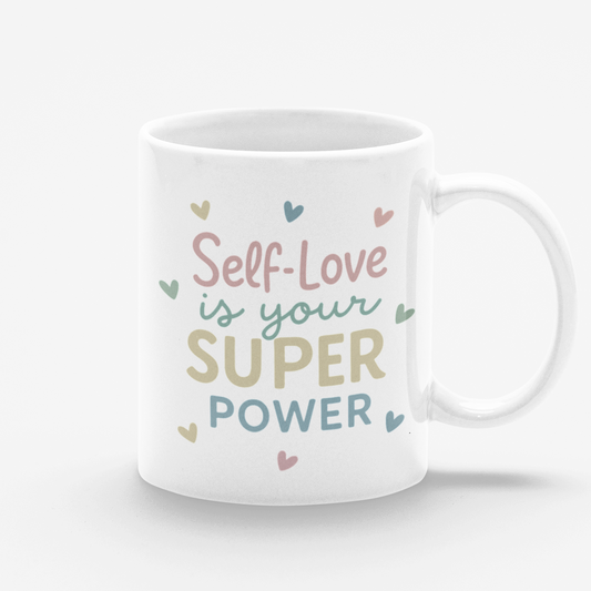 Taza blanca Self-Love is your Super Power