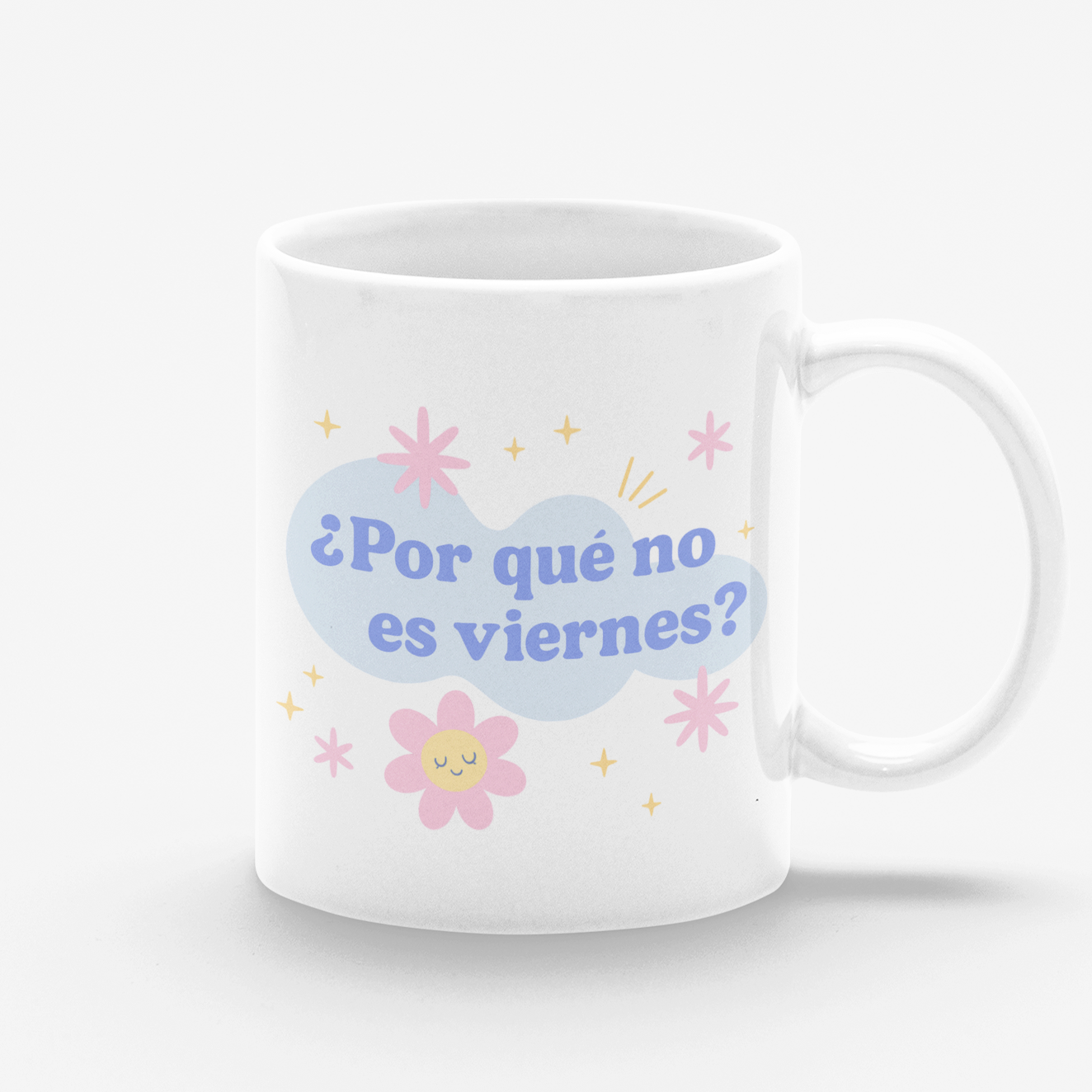 Taza blanca Por qué no es viernes