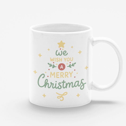 Taza blanca We Wish You a Merry Christmas
